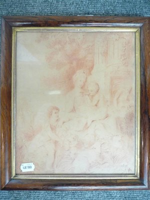 Lot 1016 - Early 19th century sketch on paper of a classical subject in a rosewood frame