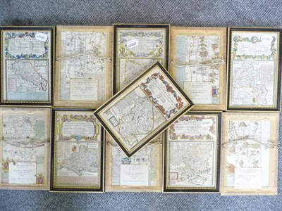 Lot 1036 - Eleven Owen Bowen road maps and a long framed road map montage