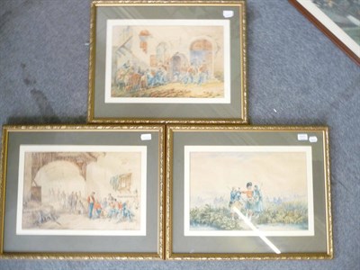 Lot 1037 - Three Orlando Norrie (1832-1901) watercolours (faded)