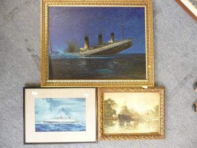 Lot 1040 - Gordon Ellis, ";The RMS Elizabeth";, ";The Sinking of the Titanic"; and a river boat...