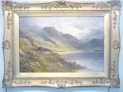 Lot 1054 - L Richards, 19th century large gilt framed oil landscape