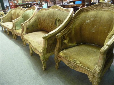 Lot 1086 - Four piece carved salon suite