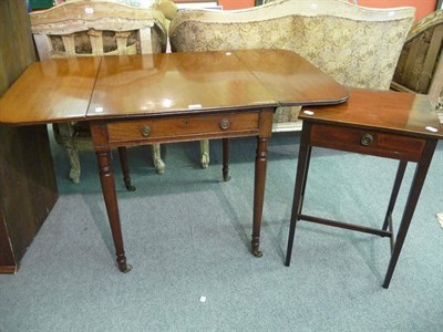 Lot 1095 - 19th century mahogany drop leaf table and a mahogany table with single drawer (2)