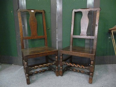 Lot 1107 - Pair of oak chairs