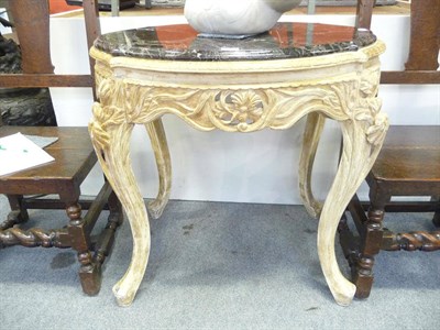 Lot 1108 - Carved giltwood Art Nouveau style centre table with black marble top