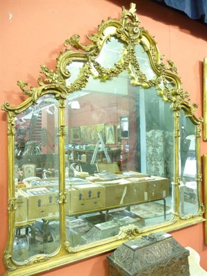 Lot 1115 - Reproduction overmantel mirror