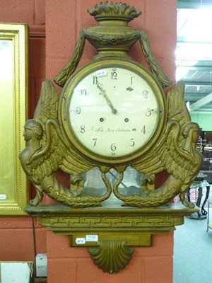 Lot 1124 - A Swedish giltwood striking wall clock, 19th century, Niels Berg