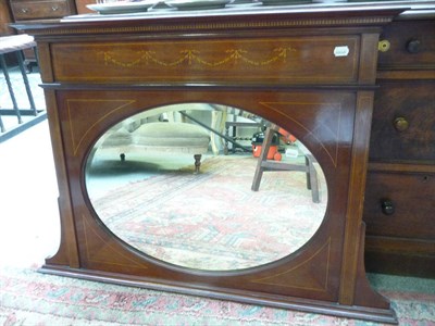 Lot 1129 - Edwardian inlaid mahogany overmantel mirror