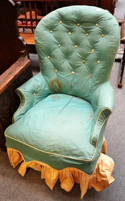 Lot 1130 - Victorian button back open armchair