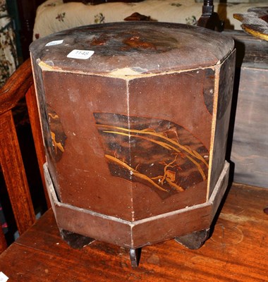 Lot 1148 - A Japanese lacquer hat box and an early 19th century mahogany towel rail