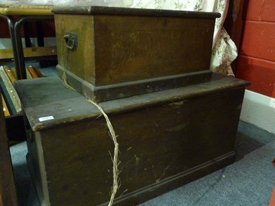 Lot 1183 - A stained pine trunk and a smaller example