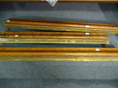 Lot 1185 - Three satinwood and gilded pelmets