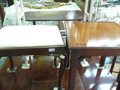 Lot 1190 - A coffee table, a lamp table, a 1920s dressing table and stool, a bedroom chair and a painted towel