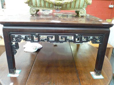 Lot 1195 - Chinese hardwood low table (a.f.)