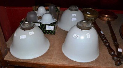 Lot 1216 - Seven glass light shades