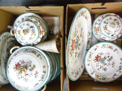 Lot 1260 - A Worcester green and floral dinner service