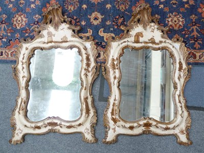 Lot 1267 - Pair of Venetian brown painted mirrors