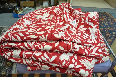 Lot 1271 - A French red and white floral print quilt