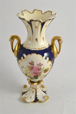 Lot 5 - A Rockingham Porcelain Vase, 1831-1842, of baluster form with fluted flared neck and twin...