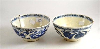 Lot 37 - Two 18th century Persian fritware bowls