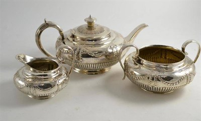 Lot 57 - A William IV three piece silver tea service London 1833