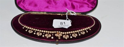 Lot 81 - A split pearl set fringe necklace