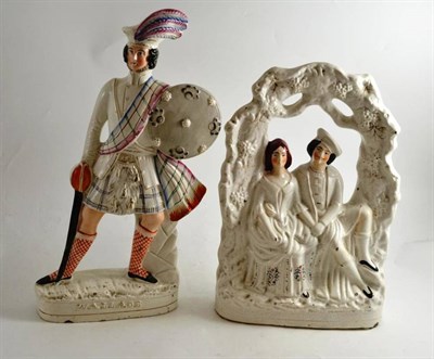 Lot 148 - A Staffordshire arbour group and a Staffordshire Wallace