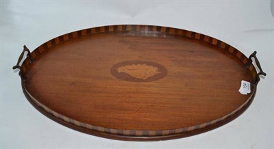 Lot 154 - Mahogany oval tray
