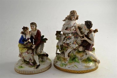 Lot 180 - Two Continental figure groups depicting lovers