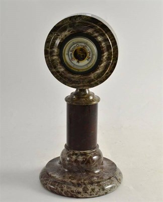 Lot 188 - A turned marble pedestal barometer