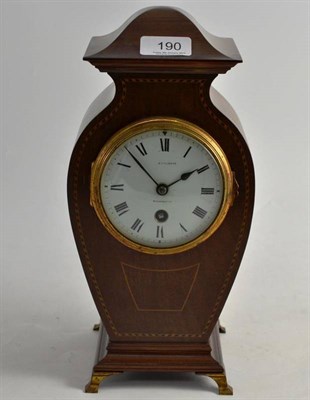 Lot 190 - An inlaid mantel timepiece