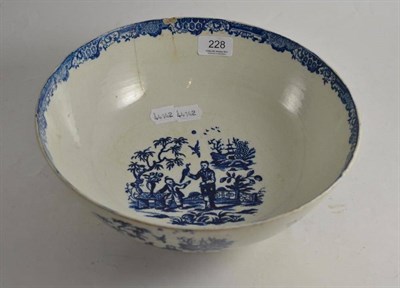 Lot 228 - An 18th century Liverpool porcelain punch bowl, circa 1790, 30cm wide