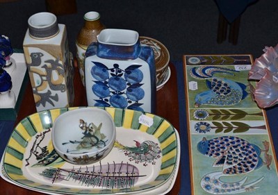 Lot 232 - Tray of Danish and Norwegian pottery and Copenhagen tiles