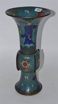 Lot 235 - A large cloisonne vase bearing six character mark