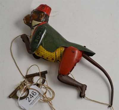 Lot 246 - A Lehman's tinplate climbing monkey