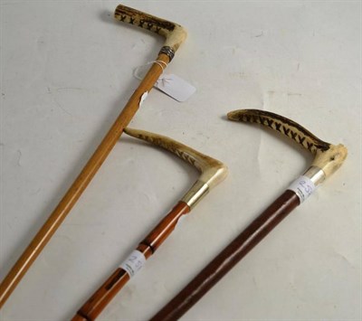 Lot 258 - Three hunting whips