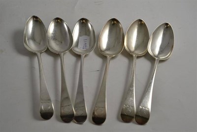 Lot 300 - Set of six silver tablespoons