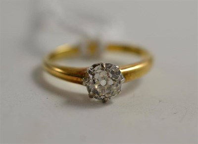 Lot 305 - A diamond solitaire ring, the old cut diamond in a white eight claw setting