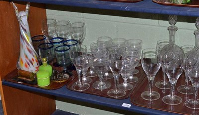 Lot 334 - Four trays of glassware, cut glass etc