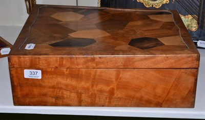 Lot 337 - A 19th century box with sample veneers