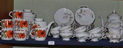 Lot 344 - A 20th century German floral decorated tea set and a 1960's Meakin tea set