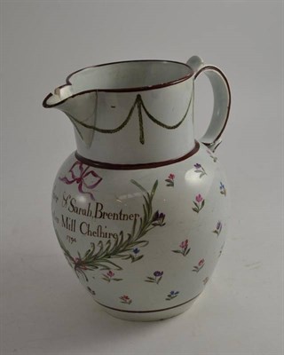 Lot 353 - Newly Pearlware Cheshire jug (a.f.)