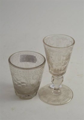 Lot 355 - An 18th century Dutch wine glass and tumbler