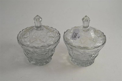 Lot 356 - Pair of 19th century slice cut bowls and covers