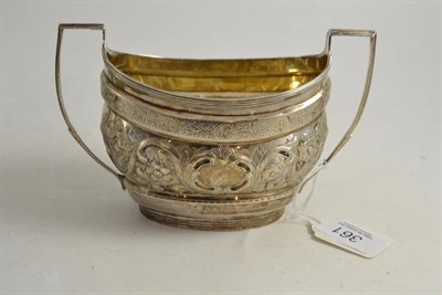 Lot 361 - A Georgian silver sugar bowl, double angular handles, Crispin Fuller, London 1802