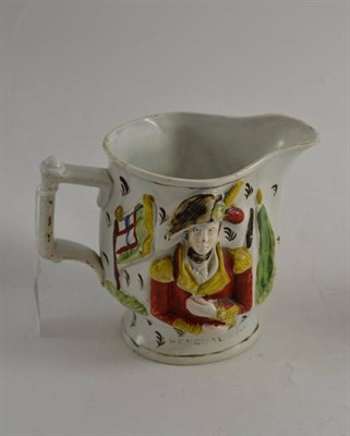 Lot 362 - A 19th century Pearlware jug depicting Lord Wellington and General Hill