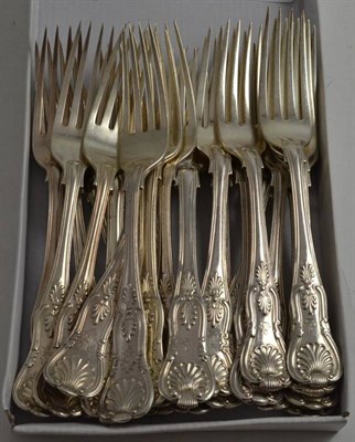 Lot 382 - Silver Kings pattern table forks