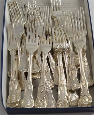 Lot 383 - Silver Kings pattern table forks