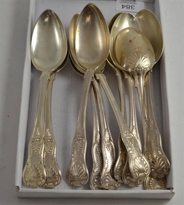 Lot 384 - Ten silver Kings pattern tablespoons