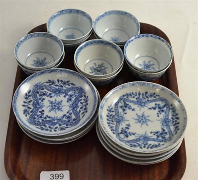 Lot 399 - A set of ten 18th century Chinese blue and white export tea bowls and matching saucers